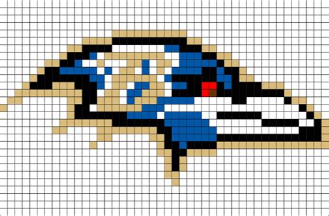 raven pixel art|ravens logo pixel art.